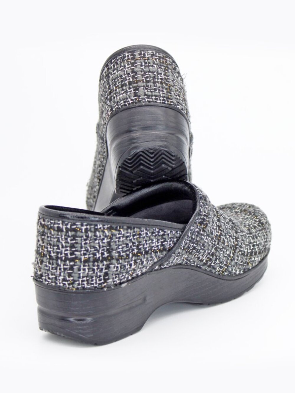 Dansko Women's Gray/Black Vegan Pro Chenille Clog - Picture 2 of 10